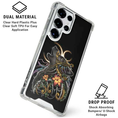Wolf Howling by Sarah Richter Galaxy S25 Ultra Clear Case