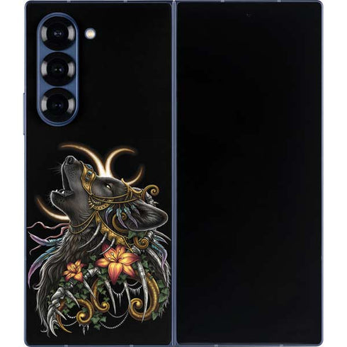 Wolf Howling by Sarah Richter Galaxy Z Fold6 Skin
