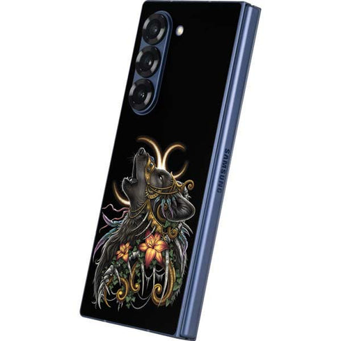 Wolf Howling by Sarah Richter Galaxy Z Fold6 Skin