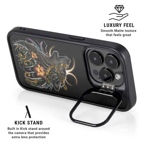 Wolf Howling by Sarah Richter iPhone 13 Pro Kickstand Case