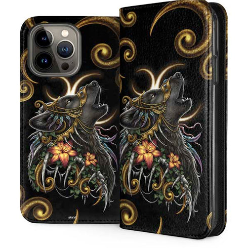 Wolf Howling by Sarah Richter iPhone 13 Pro Max Folio Case