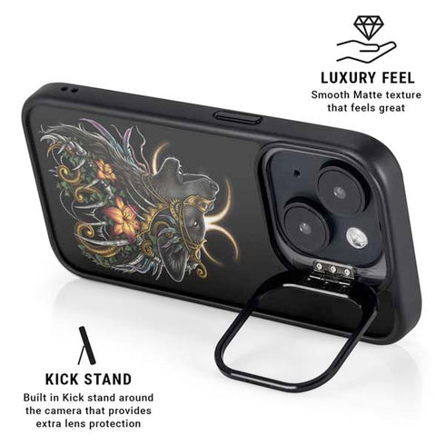 Wolf Howling by Sarah Richter iPhone 14 Plus Kickstand Case