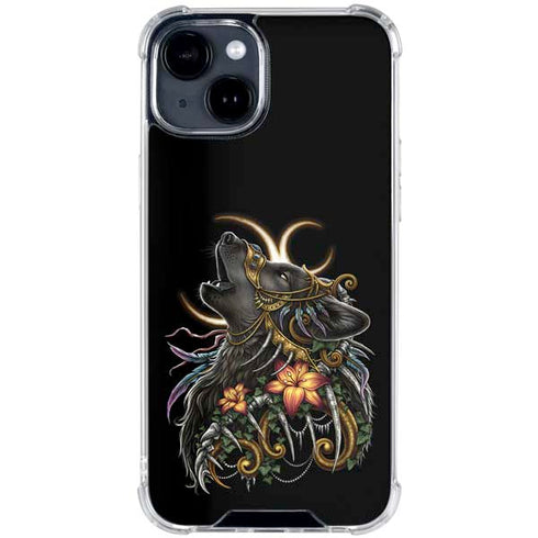 Wolf Howling by Sarah Richter iPhone 15 Clear Case