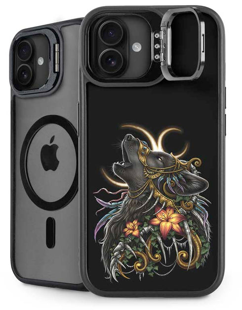 Wolf Howling by Sarah Richter iPhone 16 Plus Kickstand Case
