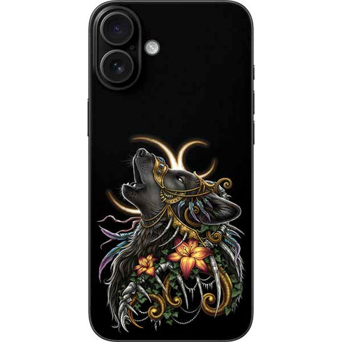 Wolf Howling by Sarah Richter iPhone 16 Plus Skin