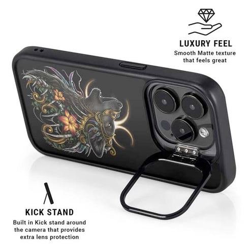 Wolf Howling by Sarah Richter iPhone 16 Pro Max Kickstand Case