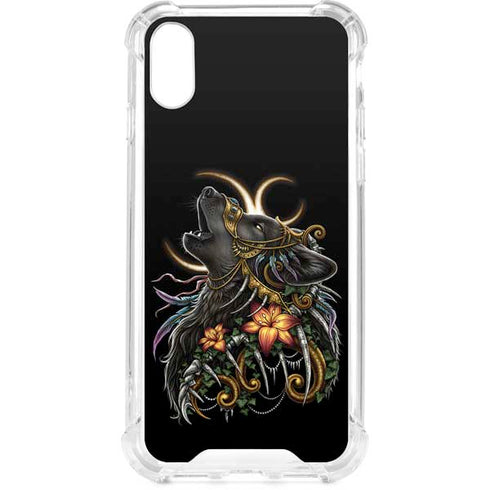 Wolf Howling by Sarah Richter iPhone XS Clear Case