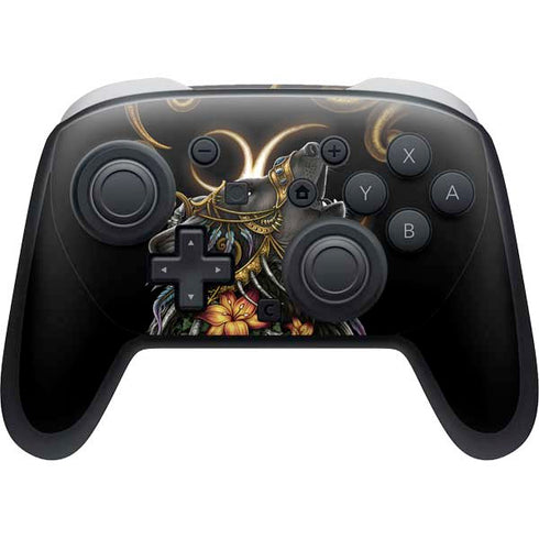 Wolf Howling by Sarah Richter Nintendo Switch 2 (2025) Pro Controller Skin