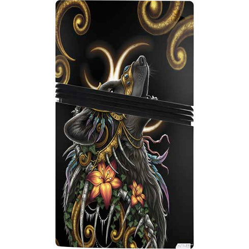Wolf Howling by Sarah Richter PS5 Pro Bundle Skin
