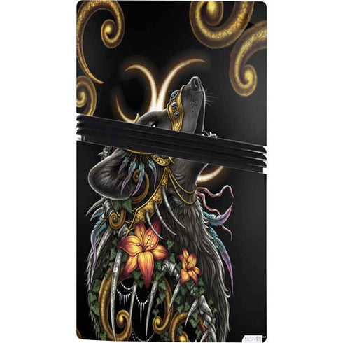 Wolf Howling by Sarah Richter PS5 Pro Console Skin