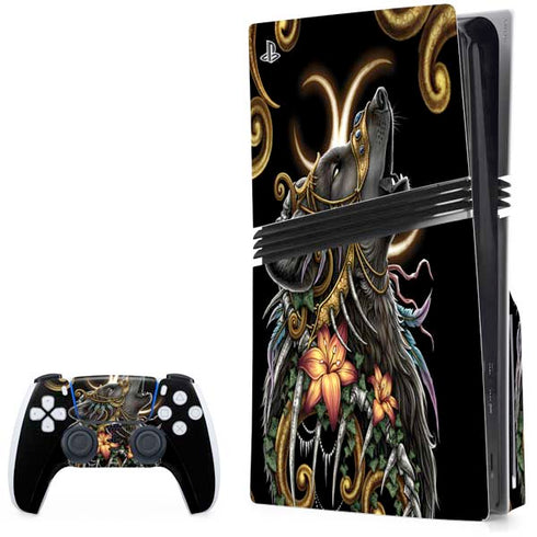 Wolf Howling by Sarah Richter PS5 Pro Disk Bundle Skin