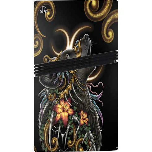 Wolf Howling by Sarah Richter PS5 Pro Disk Bundle Skin