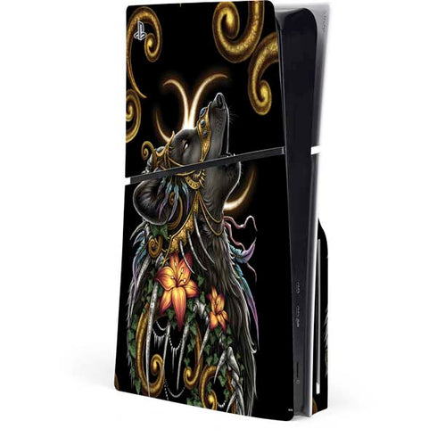 Wolf Howling by Sarah Richter PlayStation PS5 Skins