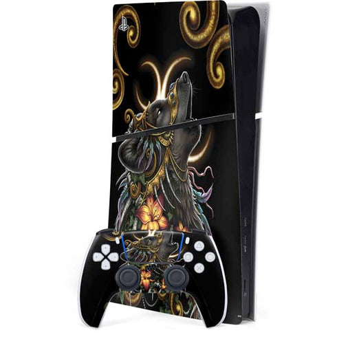 Wolf Howling by Sarah Richter PlayStation PS5 Skins