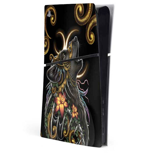 Wolf Howling by Sarah Richter PlayStation PS5 Skins