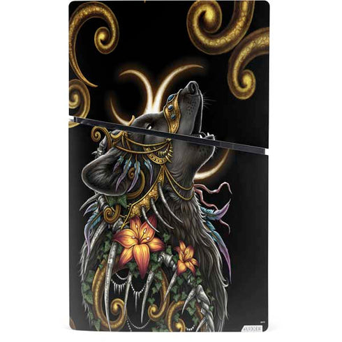 Wolf Howling by Sarah Richter PS5 Slim Digital Edition Console Skin