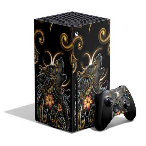 Wolf Howling by Sarah Richter Xbox Series X Bundle Skin