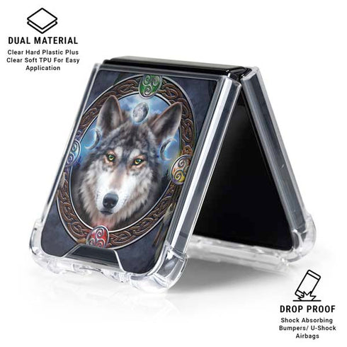 Wolf Symbols by Brigid Ashwood Galaxy Z Flip6 Clear Case
