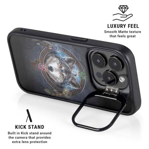 Wolf Symbols by Brigid Ashwood iPhone 14 Pro Kickstand Case