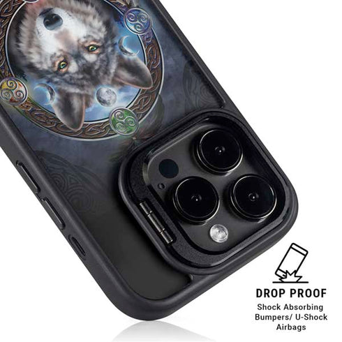Wolf Symbols by Brigid Ashwood iPhone 15 Pro Max Kickstand Case