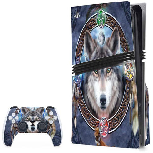 Wolf Symbols by Brigid Ashwood PS5 Pro Disk Bundle Skin