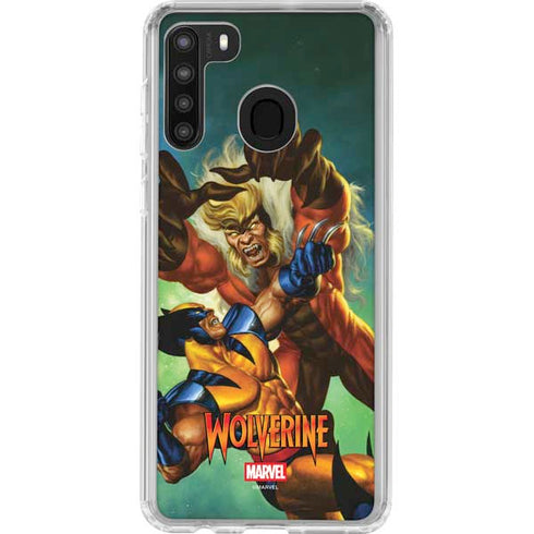 Marvel X-Men Wolverine Vs Sabretooth Galaxy A21 Clear Case