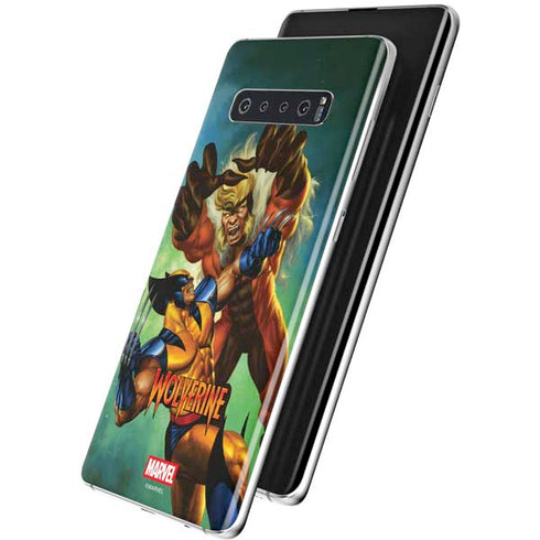 Marvel X-Men Wolverine Vs Sabretooth Galaxy S10 Plus Skin