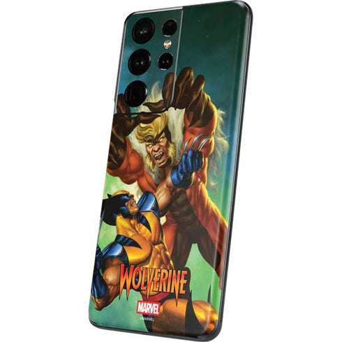 Marvel X-Men Wolverine Vs Sabretooth Galaxy S21 Ultra 5G Skin