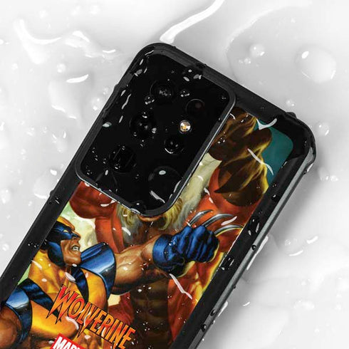 Marvel X-Men Wolverine Vs Sabretooth Galaxy S24 Ultra Waterproof Case