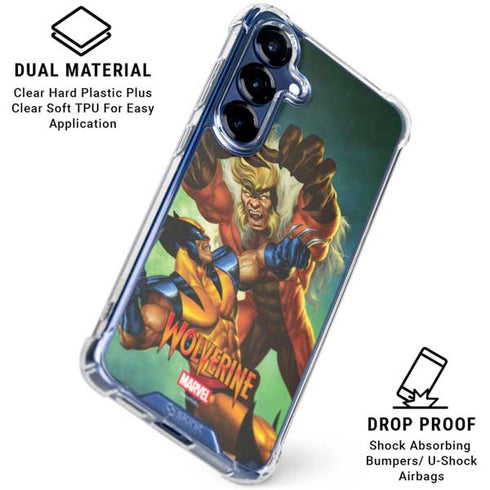 Marvel X-Men Wolverine Vs Sabretooth Galaxy S25 Clear Case