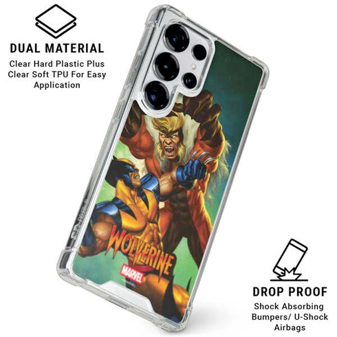 Marvel X-Men Wolverine Vs Sabretooth Galaxy S25 Ultra Clear Case