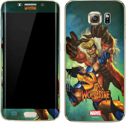 Marvel X-Men Wolverine Vs Sabretooth Galaxy S7 Edge Skin