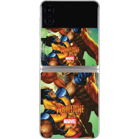 Marvel X-Men Wolverine Vs Sabretooth Galaxy Z Flip3 5G Skin