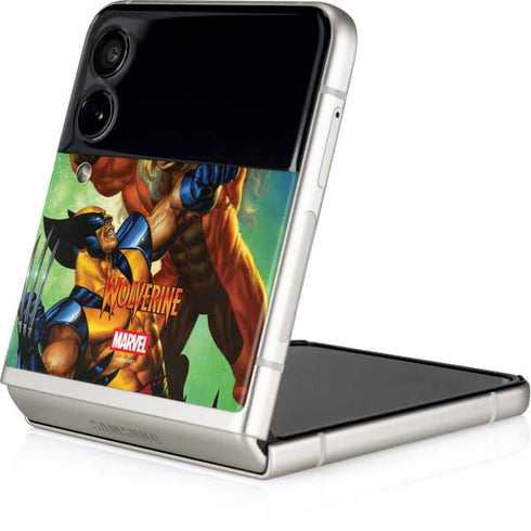Marvel X-Men Wolverine Vs Sabretooth Galaxy Z Flip3 5G Skin