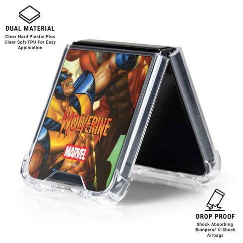 Marvel X-Men Wolverine Vs Sabretooth Galaxy Z Flip6 Clear Case
