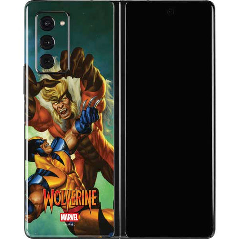 Marvel X-Men Wolverine Vs Sabretooth Galaxy Z Fold2 5G Skin