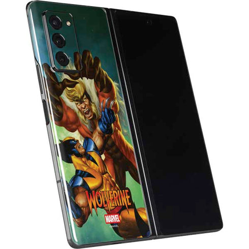 Marvel X-Men Wolverine Vs Sabretooth Galaxy Z Fold2 5G Skin
