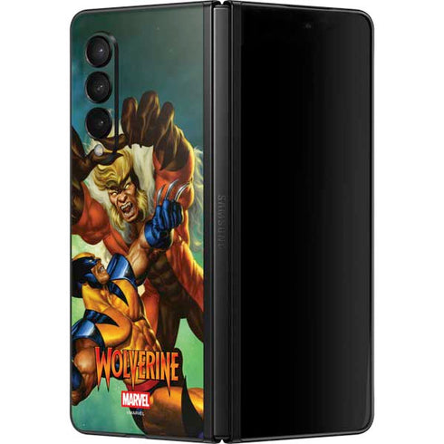 Marvel X-Men Wolverine Vs Sabretooth Galaxy Z Fold3 5G Skin