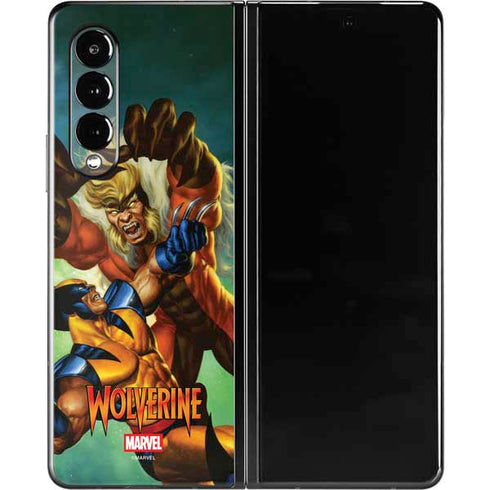Marvel X-Men Wolverine Vs Sabretooth Galaxy Z Fold3 5G Skin