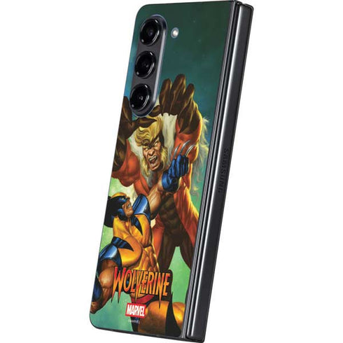 Marvel X-Men Wolverine Vs Sabretooth Galaxy Z Fold5 5G Skin