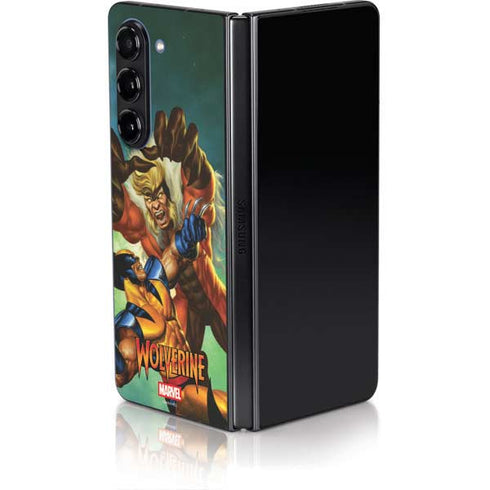 Marvel X-Men Wolverine Vs Sabretooth Galaxy Z Fold5 5G Skin