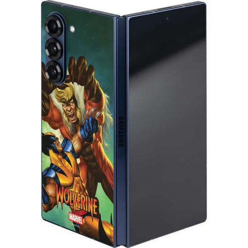 Marvel X-Men Wolverine Vs Sabretooth Galaxy Z Fold6 Skin