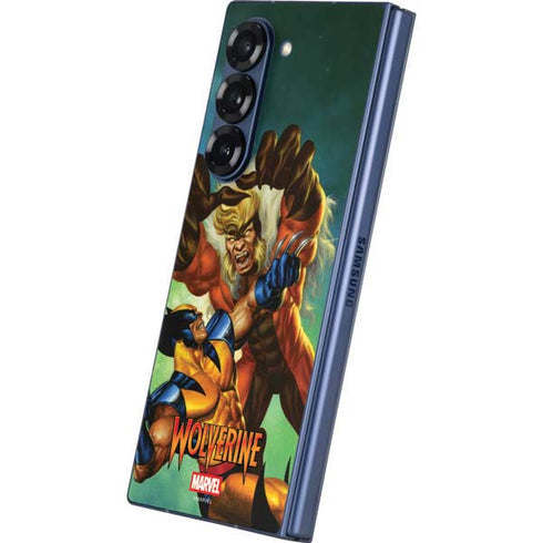 Marvel X-Men Wolverine Vs Sabretooth Galaxy Z Fold6 Skin