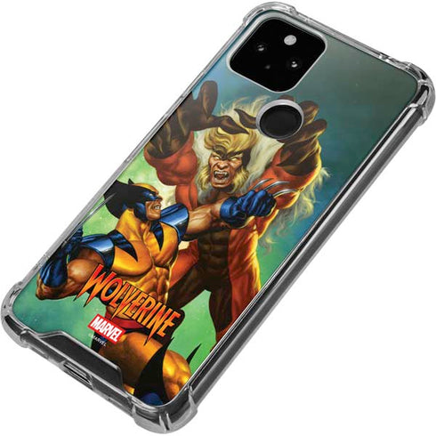 Marvel X-Men Wolverine Vs Sabretooth Google Pixel 5a 5G Clear Case