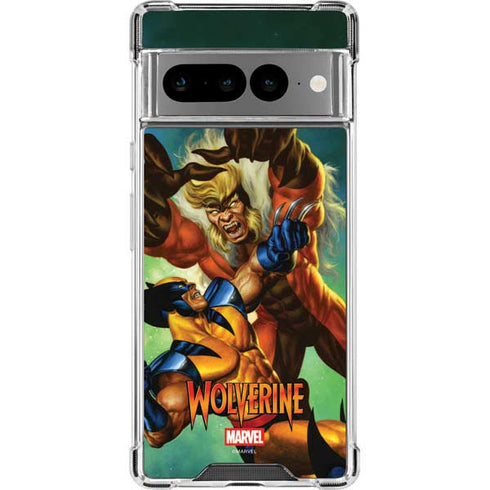 Marvel X-Men Wolverine Vs Sabretooth Google Pixel 7 Pro Clear Case