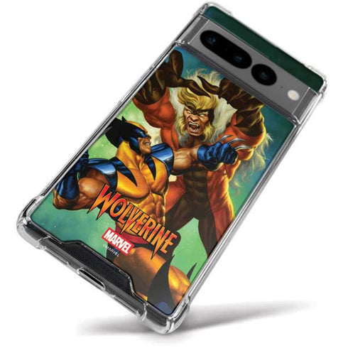 Marvel X-Men Wolverine Vs Sabretooth Google Pixel 7 Pro Clear Case