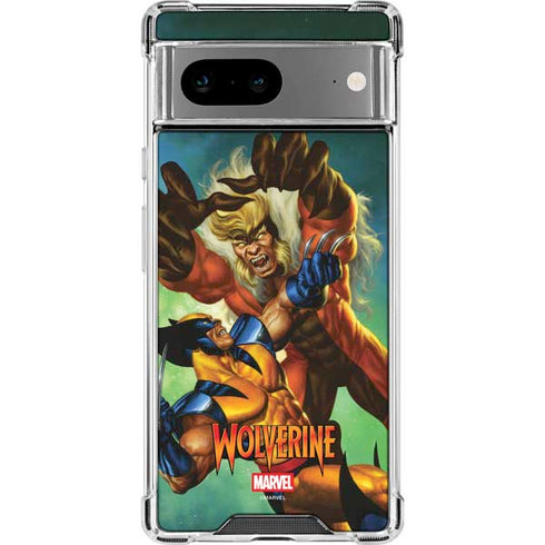 Marvel X-Men Wolverine Vs Sabretooth Google Pixel 8a Clear Case