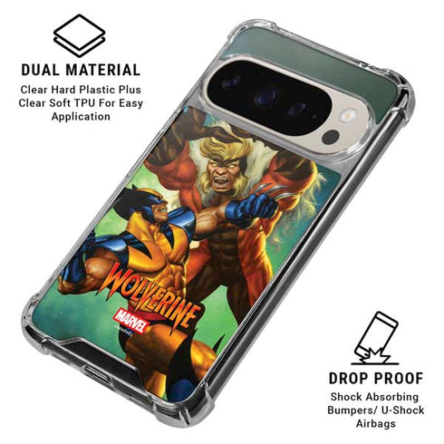 Marvel X-Men Wolverine Vs Sabretooth Google Pixel 9 Pro XL Clear Case