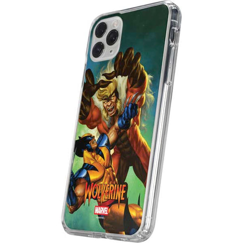 Marvel X-Men Wolverine Vs Sabretooth iPhone 11 Pro Clear Case