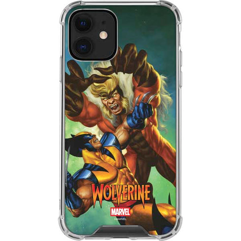 Marvel X-Men Wolverine Vs Sabretooth iPhone 12 Clear Case